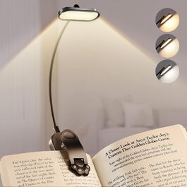 Світлодіодна лампа для читання Bonsery з USB-зарядкою, 16 LED, 3 режими температури кольору та регульована яскравість, гнучка настільна лампа для читання в ліжку, чорна