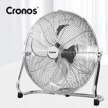 Підлоговий вентилятор Cronos, сріблястий, 120 Вт, 3 швидкості, з поворотним головним блоком