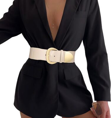 Жіночий широкий пояс-кушак WHIPPY, еластичний, зі срібною пряжкою, 110 см, розмір 94-114 см