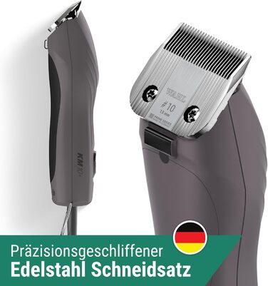 Машинка для стрижки собак та котів Agrarzone KM10+ з набором гребінців - професійний інструмент для грумерів та ветеринарів, тиха та з низькою вібрацією