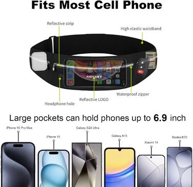 Сумка на пояс Haissky для бігу та подорожей: зручна та компактна (до 6.9 дюймів)