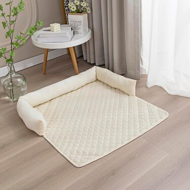 OKYUK Dog Beds Dog Cushion - Sofa Protector, Handcrafted Washable Dog Bed, Dog Cushion, Couch Cushion, Fluffy Dog Mat for Large, Medium & Small (75 x 75cm) (90 x 90 cm, Beige)