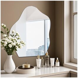 Дзеркало на клейкій основі Spiegel 35x35 - набір дзеркальних плиток для стін, самоклеючі дзеркала, набір для дому, кухні, ванної кімнати, спальні (38x47.8cm)