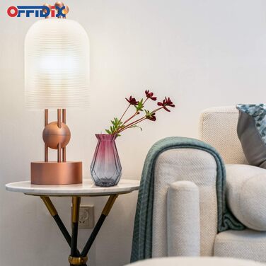 Скляна ваза OFFIDIX з градієнтом кольору, багатокольорова, геометричний дизайн, для вечірок, декору, квітів, офісу чи дому (фіолетово-сіра)