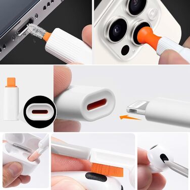 Набір для чищення клавіатури та гаджетів: щітки, інструменти для чищення, підставка для телефону та планшета