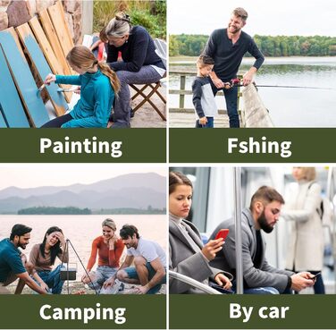 Зручний складаний туристичний пуф з сумкою для зберігання, 30 см (Чорний)