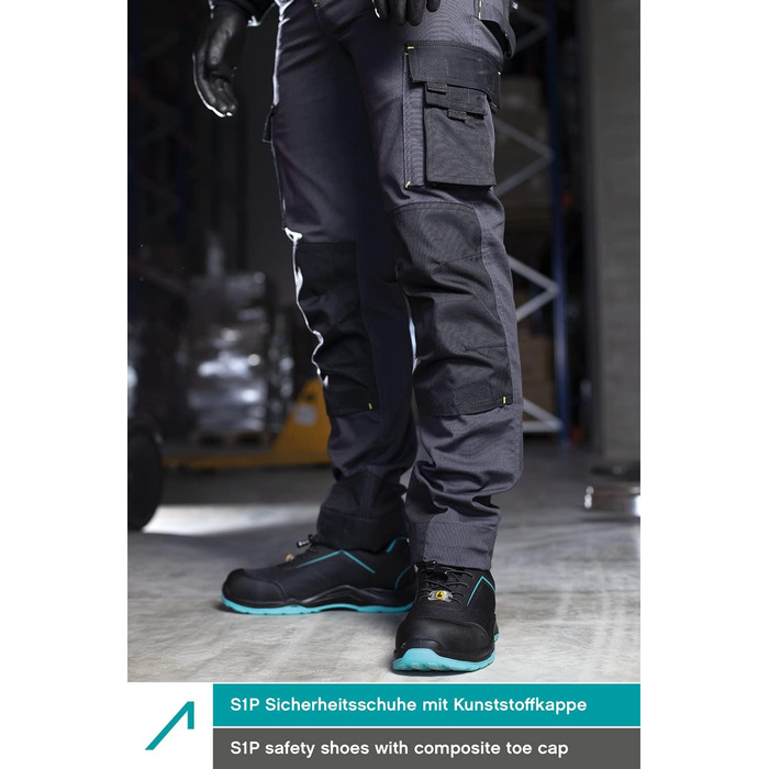 Черевики робочі ACE Sapphire S1-P - захисне взуття для жінок та чоловіків - надлегкі, 42 EU, блакитно-чорні