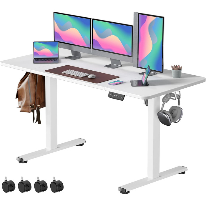VOSATRON Electric Height Adjustable Desk 160x60cm with Memory Control & Anti-Collision Technology - Black Frame/Black Top