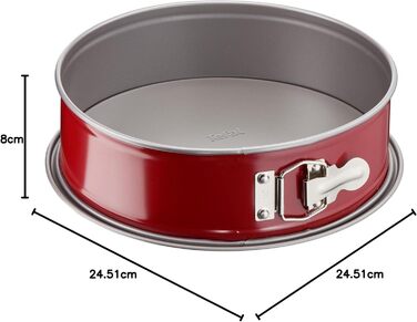 Форма для випічки Tefal Delibake з кришкою, 23 см, червона карбонова, кругла