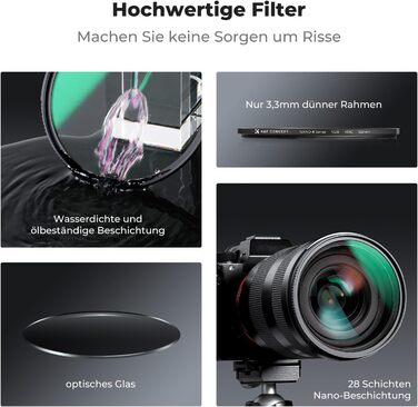 ND-фільтр K&F Concept Nano-X ND8 (3 Stop) 77mm для фотокамер