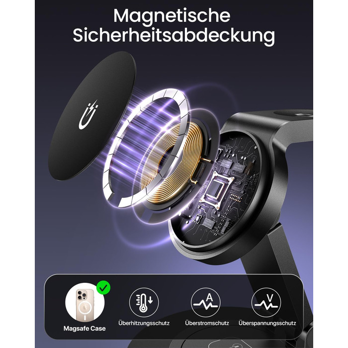 3-в-1 Станція зарядки MagSafe для Apple Watch, iPhone та AirPods (білий/чорний)