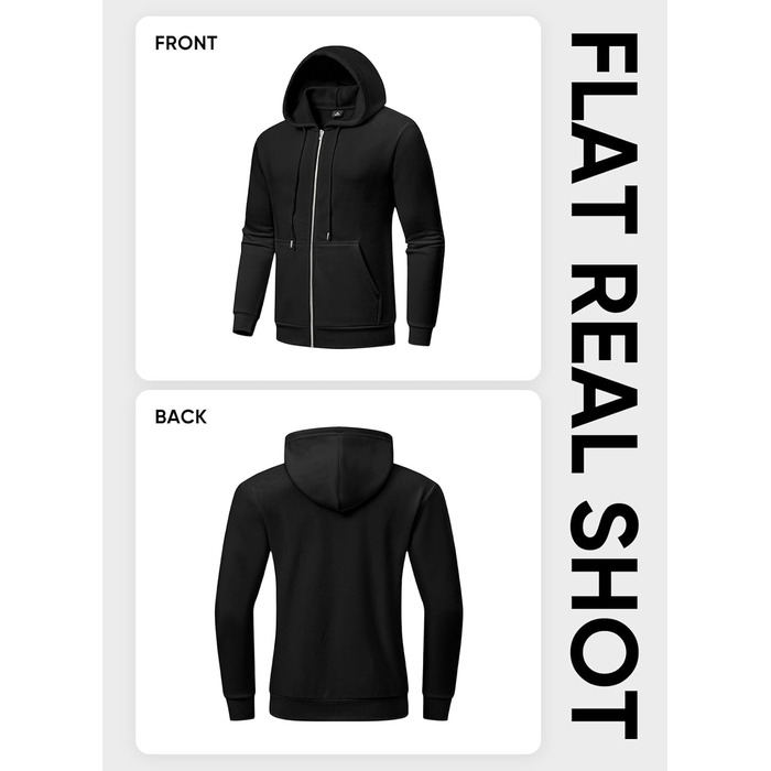 Світшот JMIERR чоловічий з капюшоном, чорний, XL. Теплий, з кишенями, на блискавці, з довгими рукавами. Матеріал: бавовна.