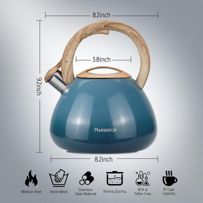 Чайник заварний з нержавіючої сталі Teekessel для плити та індукції, 2.5 л (світло-зелений)