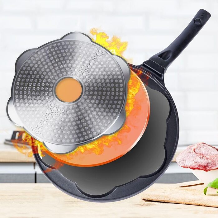 ORION Frying Pan Ø 27 cm | 7-Egg Frying Pan | Crepe Pan for Gas | for Induction, with non-stick coating