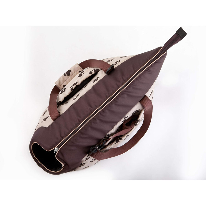 Сумка-переноска для собак та котів, розмір S/L, бежева з лапками