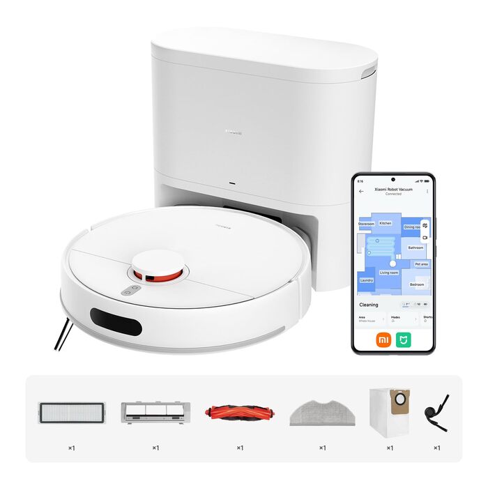 Робот-пилосос Xiaomi H40 з базою самоочищення, потужність всмоктування 10 000 Па