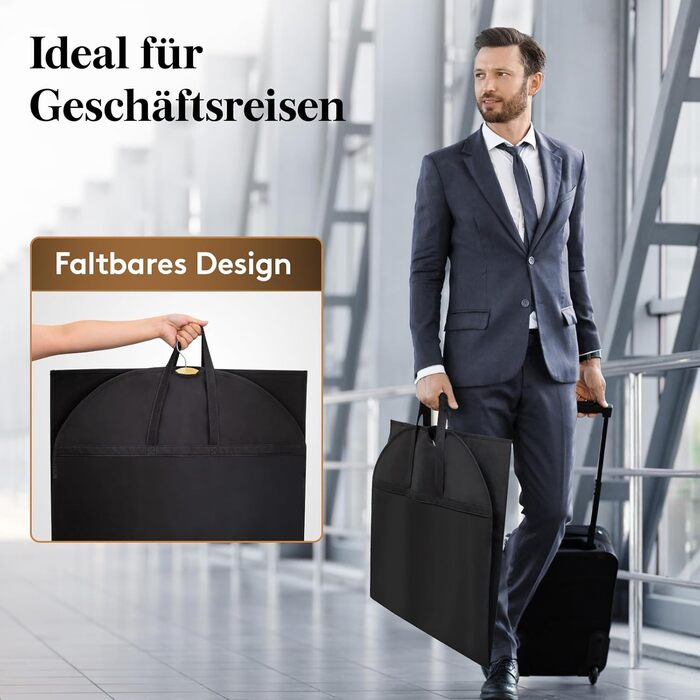 Чохол для одягу Lifewit 120 GSM з мішком для взуття - для костюмів, піджаків, ансамблів. Ідеально для подорожей та зберігання. Розмір 120 x 60 см.