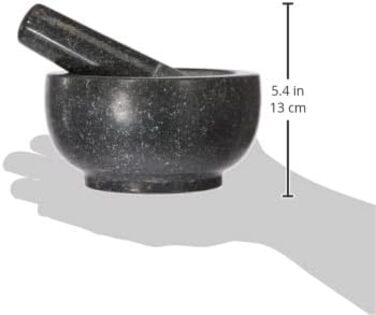 Набір для розмелювання JADE TEMPLE 17023: гранітний ступка та товкачок, 13 см, сірий