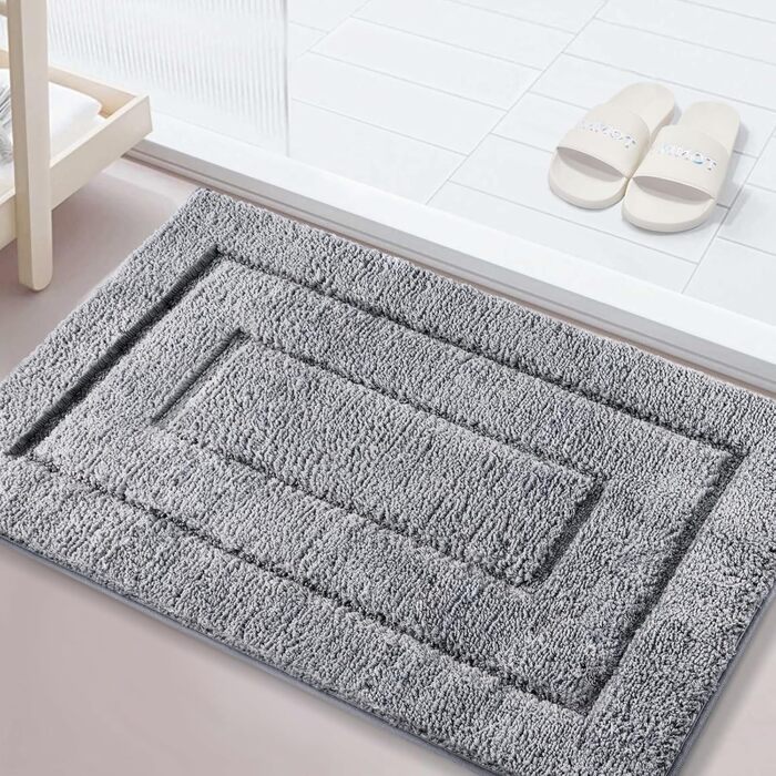 DUNSOO Non-Slip Bathroom Rug - Absorbent Microfiber Bath Mat for Shower, Bathtub & Toilet - 60x150cm