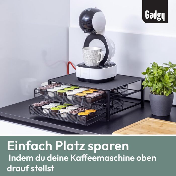 Тримач для капсул Dolce Gusto Gadgy з 2 ящиками – на 72 капсули – міцний металевий тримач з антиковзкими ніжками