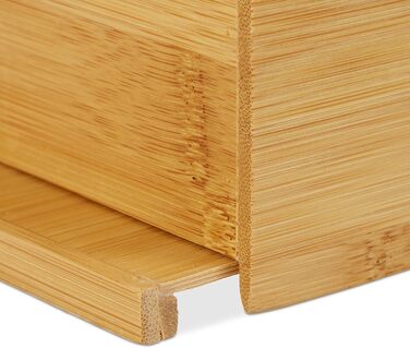Relaxdays 2 x Cosmetic Tissue Box Bamboo, HBT: 8.5 x 27.5 x 15.5 cm, Tissue and Cosmetic Tissue Dispenser, Natural