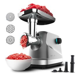 М'ясорубка електрична Cecotec Crusher 1400 Steel 1360 Вт, нержавіюча сталь, з насадками 3/5/7 мм