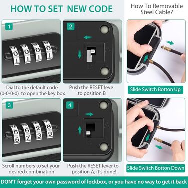 Сейф ORIA портативний з кодовим замком, водонепроникний, для відпочинку, подорожей, офісу (сірий)