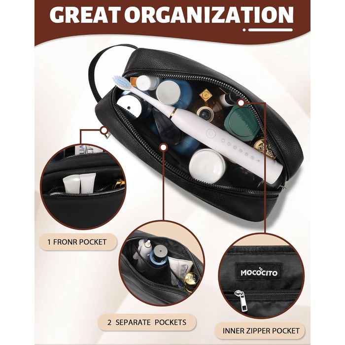 Чоловіча/Жіноча дорожня косметичка, валізка, сумка для туалетних аксесуарів 24x14x7 см (Чорний)