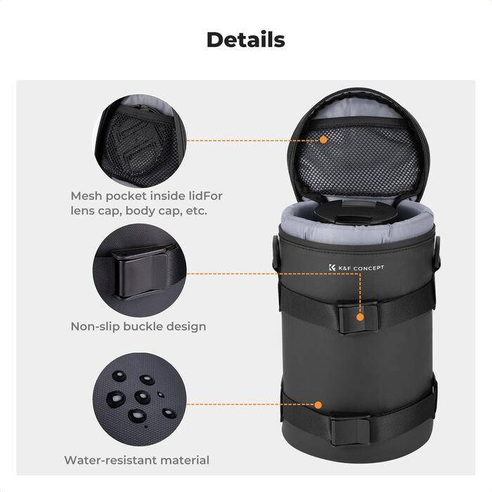 Чохол для об'єктива K&F Concept, водонепроникний, XL, для DSLR/SLR