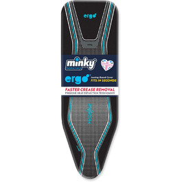 Замінний чохол та наповнювач для прасувальної дошки Minky Homecare Ergo Prozone, 121.9 x 38.1 см, чорно-синій