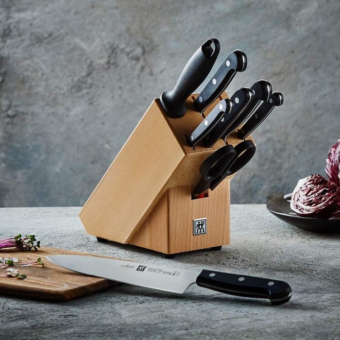 Набір ножів ZWILLING Twin Gourmet 8 предметів з бамбуковою підставкою