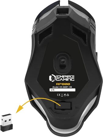 Бездротовий ігровий комплект клавіатури та миші EMPIRE GAMING Armor RF800 - RGB підсвітка, 4800 DPI, QWERTZ (DE), сумісний з PC, PS4, PS5, Xbox, Mac (білий)