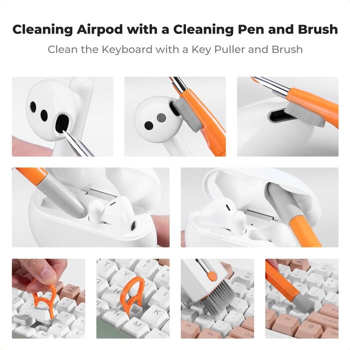 Набір для чищення електроніки K&F Concept 11 в 1: Airpods, клавіатури, ноутбуки, навушники, телефони, камери