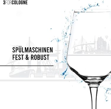Set of 2 Wine Glasses Hamburg | Gift in elegant packaging | Screen print, more detailed than engraving | Wine glass set usable as red wine glasses or white wine glasses | XL wine glass souvenir.