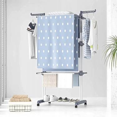 Велика підлогова сушарка для одягу та білизни XXL, складана, чорна