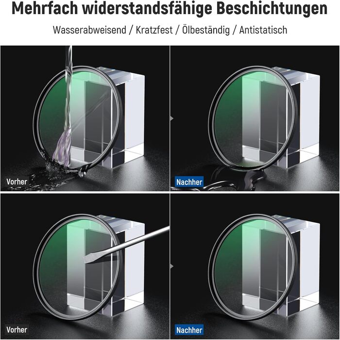 NEEWER 67mm UV-фільтр MC з кришкою об'єктива, нанопокриття, HD скло, водонепроникний, стійкий до подряпин, ультратонкий алюмінієвий корпус, ультрафіолетовий фільтр