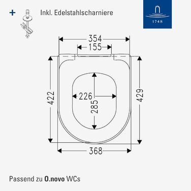 Сидіння для унітаза Villeroy & Boch O.novo з мікроліфтом (м'яке закриття), Duroplast, D-подібне, колір білий альпійський глянець
