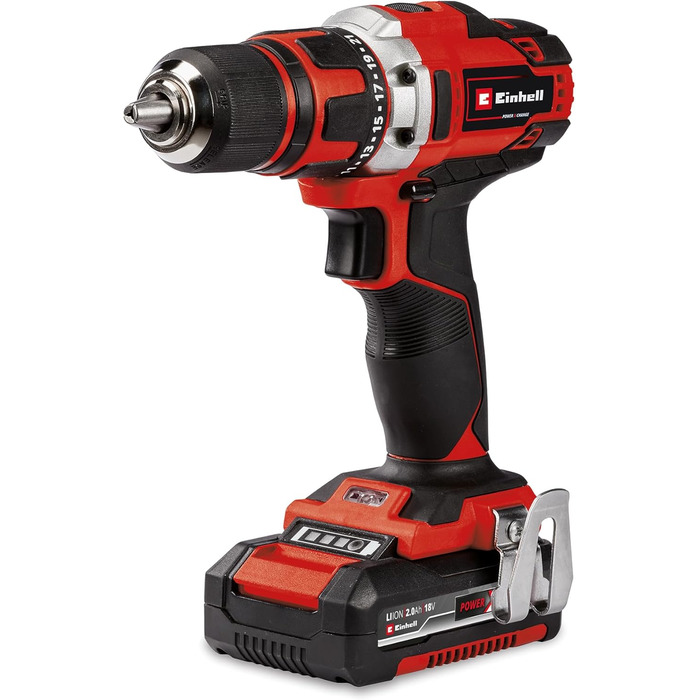 Акумуляторний дриль-шуруповерт Einhell TE-CD 18/40 Li-Solo Power X-Change (18 В, 40 Нм, 21 ступінь, 2 швидкості, LED-підсвітка) без акумулятора та зарядного пристрою