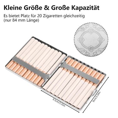 Алюмінієве тютюнопакувальник срібного кольору на 20 сигарет - 2 шт.