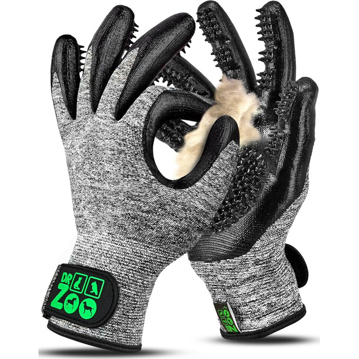 Рукавичка для грумінгу тварин DR Zoo (1 шт, M) - для котів, собак, коней - рукавичка для видалення шерсті, щітка-рукавичка