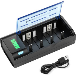 Зарядний пристрій для акумуляторів Universal для AA/AAA/SC/C/D/9V NI-Mh/NI-CD та 9V Li-ion з функцією розряду та LCD-дисплеєм, швидка зарядка