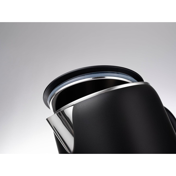 Електричний чайник-заварник Lehmann з нержавіючої сталі, 1,7 л, терморегуляція 45-100°C, з термостатом та дисплеєм, чорний