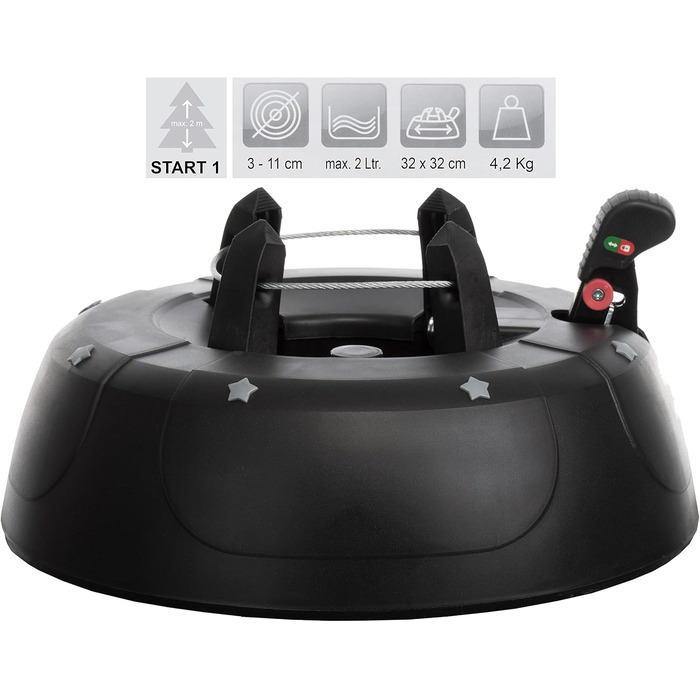 Підставка для ялинки BRANDSSELLER до 2 м з підйомним механізмом, страхуванням, одна мотузка - Зелена