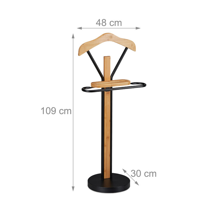 Relaxdays Butler for Men, Bamboo & Metal