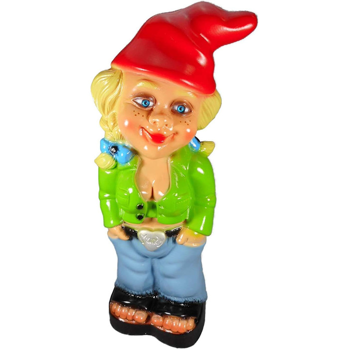 Rakso 0941 Garden Gnome, Female Gnome, made of shatterproof PVC, Gnome, Made in Germany, Figurine