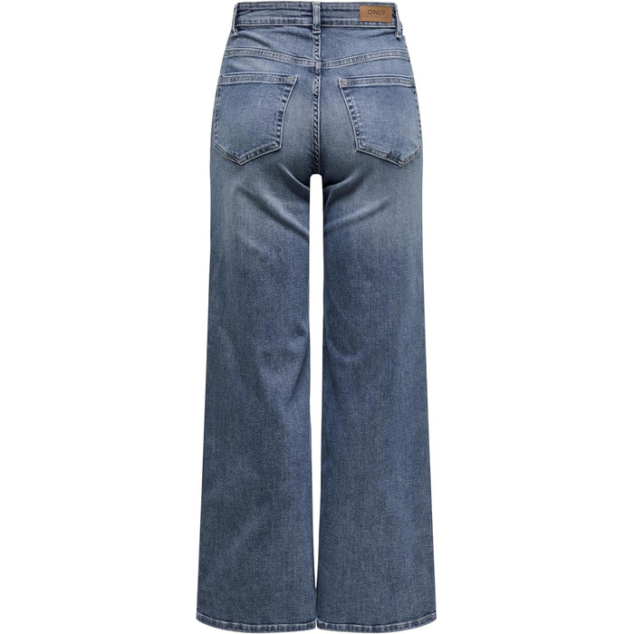 Джинси жіночі ONLY Onlmadison Icon Wide Leg, висока талія, широкі штанини, синьо-сірий денім, розмір L/32L