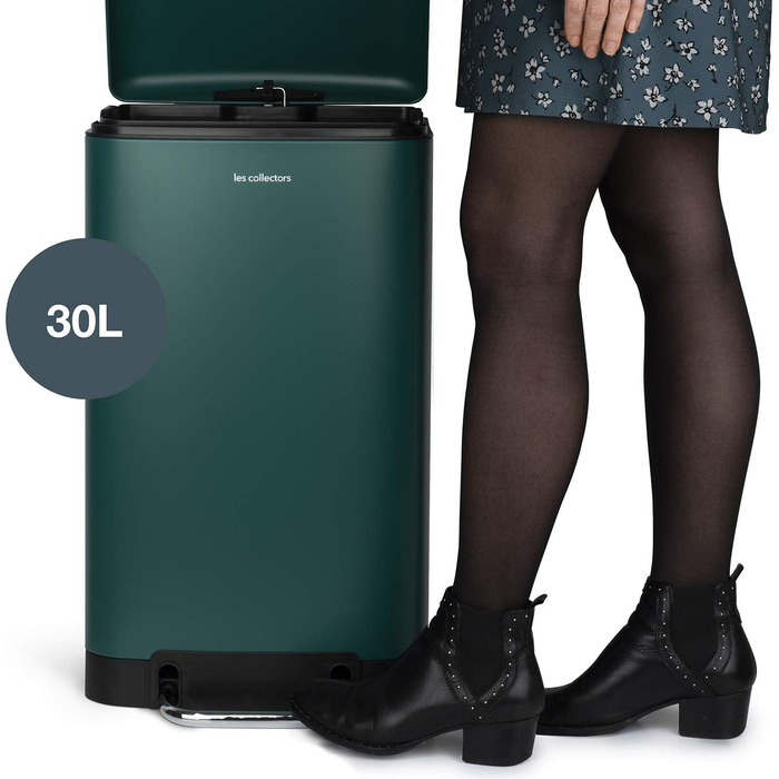 Відро для сміття Les Collectors №712, 30 л, зелене, знімний внутрішній відро, міцне, тихий закриття