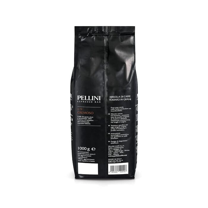 Кава в зернах Pellini N.9 Cremoso для еспресо, 1 кг (набір 2 шт)