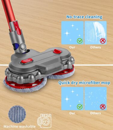 Насадка для миття підлоги Dyson V7/V8/V10/V11/V15, замінні частини, електричний мийник з баком, контейнер та 6 насадок