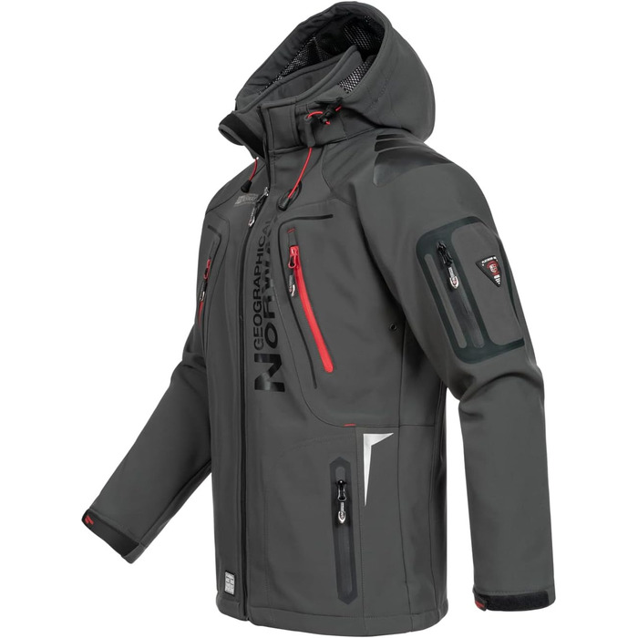 Чоловіча куртка Softshell Geographical Norway Tangata Outdoor функціональна, червоно-сіра, розмір S